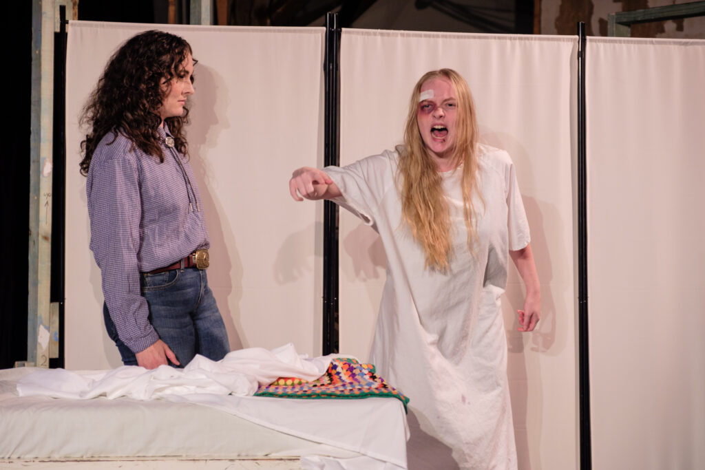 Actors Centre Australia presents A Lie Of The Mind
Written by Sam Shepard, directed by Johann Walraven, featuring members of the Graduating Company of 2025.
A Lie of the Mind is about two families brought together by the marriage of Jake and Beth, and the resulting disconnect between those families, and within their own. The play explores what it means to be a man in America and how ideas about gender and national identity get tangled up. It also highlights the struggles women face, being the ones who carry the burden of history and culture forward, but they’re often the ones who get hurt in that process.
We see people struggle to really connect with each other through a lot of pain—abandonment, violence—and it leaves everyone drifting. Memories feel fuzzy or even lost, just like the relationships between the characters. Family legacies start to blur, everyone is lost, with nowhere solid to land and nowhere familiar to return to.
Cast: Finn Couzner, Felicity Cribb, Lisandro Garcia, Indiana Jamie, Lily MacNevin, Libby McAneney, Brook Taylor Moore, and Amos Walker.
Photo by Robert Catto, on Thursday 15 May, 2025. Please credit & tag the photographer when images are used - @robertcatto on Instagram, Threads & Twitter, @robertcatto.com on BlueSky, @robertcattophotographer on Facebook.